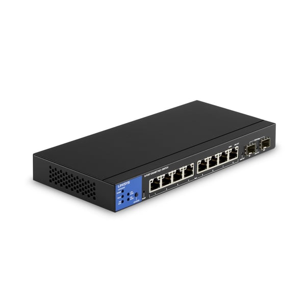 Linksys LGS310MPC Administreret L3 Gigabit Ethernet (10/100/1000) Strøm over Ethernet (PoE) Sort, Blå