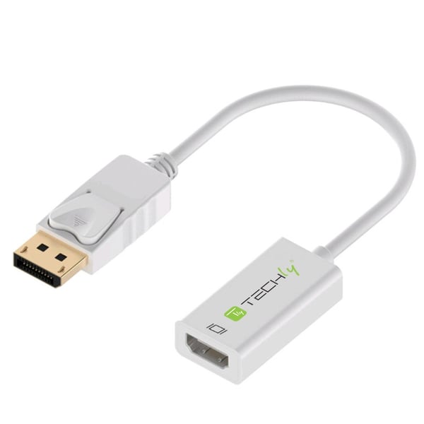 Techly 0.15m DisplayPort 1.2 - HDMI M/F 0,15 m Hvid