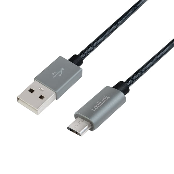 LogiLink CU0132 USB-kabel USB 2.0 1 m USB A Micro-USB A 0,48 Gbit/sek. Grå