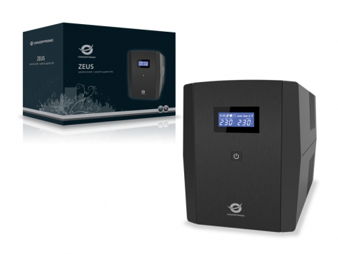 Conceptronic ZEUS03E UPS-virtalähde Linjainteraktiivinen 1,2 kVA 720 W 6 AC-pistorasia(a)