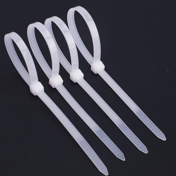 Techly 370 x 3.6mm kabelsamler Nylon Hvid 100 stk