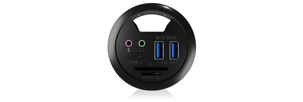 ICY BOX IB-HUB1404A stikkontakt Sort