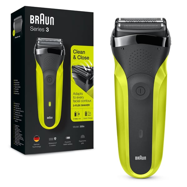 Braun Series 3 81702940 rakapparater för män Folierakapparat Trimmer Svart, Grön
