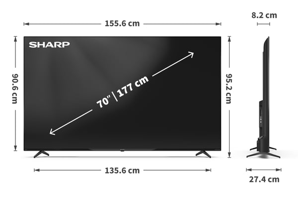 Sharp 70HP5265E tv 177,8 cm (70") 4K Ultra HD Älytelevisio Wi-Fi Musta
