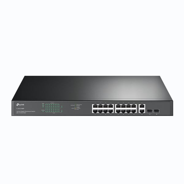 TP-Link TL-SG1218MP nätverksswitchar Ohanterad Gigabit Ethernet (10/100/1000) Strömförsörjning via Ethernet (PoE) stöd 1U Svart