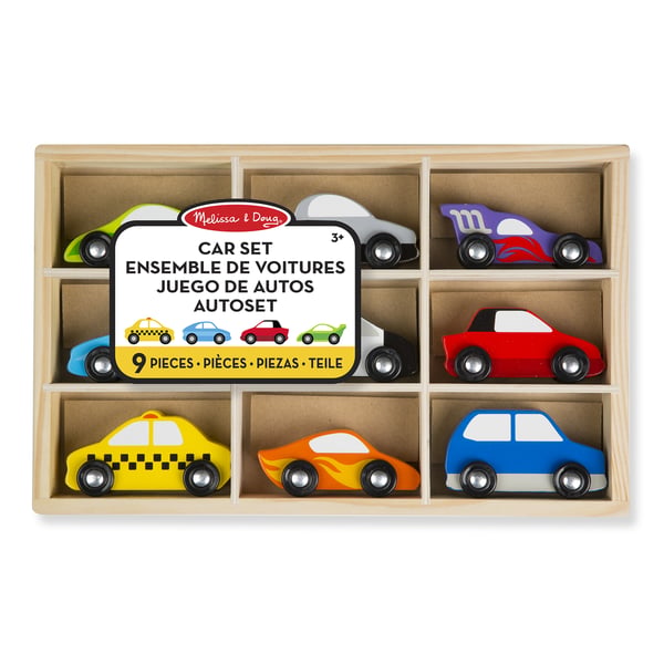 Melissa & Doug Wooden Cars Set - 9 Pieces