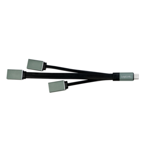LogiLink UA0315 gränssnittshubbar USB 3.2 Gen 1 (3.1 Gen 1) Type-C 5000 Mbit/s Svart, Grå