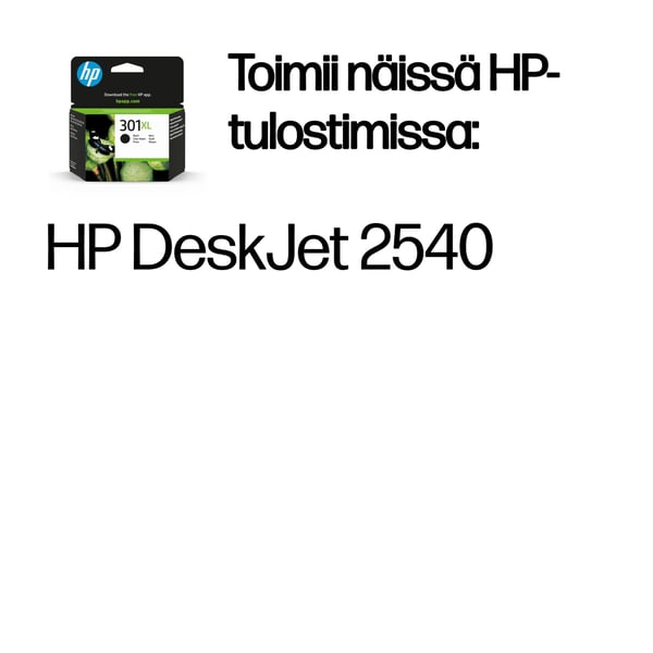 HP 301XL, alkuperäinen riittoisa musta mustekasetti