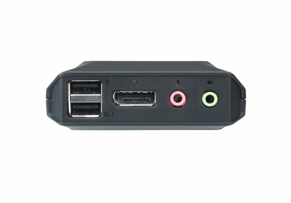 ATEN 2-portars KVM-switch med USB DisplayPort-kabel och fjärrportsväljare