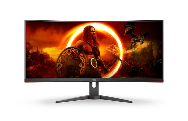 AOC G2 CU34G2XE/BK platta pc-skärmar 86,4 cm (34") 3440 x 1440 pixlar Wide Quad HD LCD Svart, Röd
