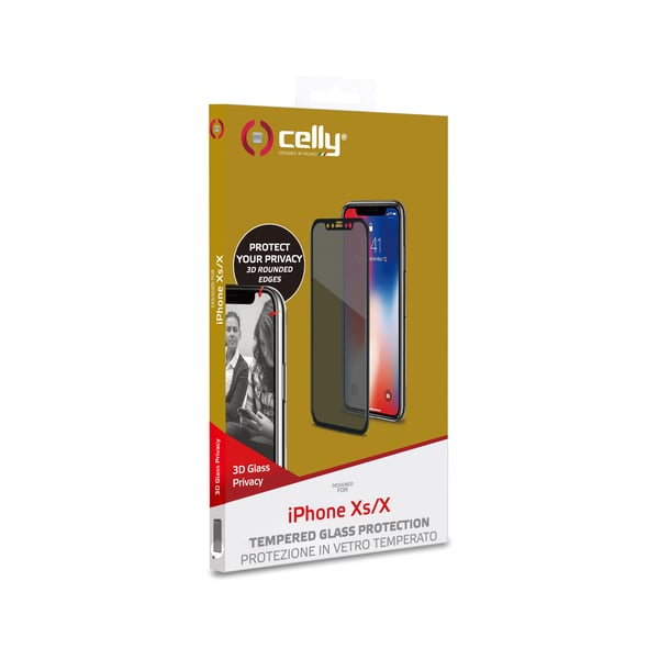 Celly Privacy 3D Glass Genomskinligt skärmskydd Apple 1 styck