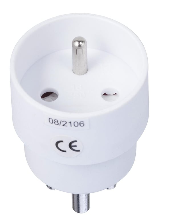 Microconnect GRUPADK strømstik adapter Type K (DK) Type E (FR) Hvid