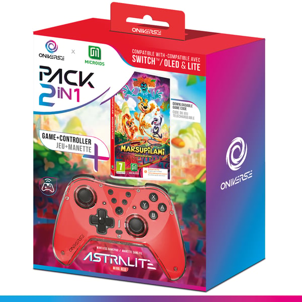 Oniverse ONICTR2GAM-SWI-MARSU spil-controller Rød Bluetooth Gamepad Analog/digital Nintendo Switch, Nintendo Switch Lite, Nintendo Switch OLED