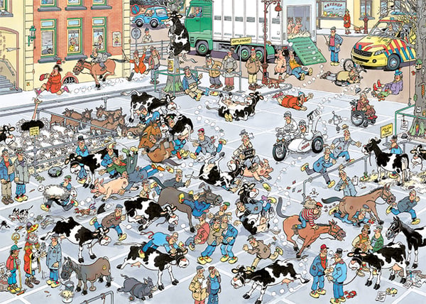 Jan van Haasteren The Cattle Market 1000 pcs Kuviopalapeli 1000 kpl Sarjakuvat