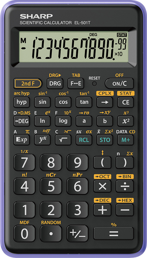 Sharp EL-501T laskin Tasku Funktiolaskin Musta, Purppura