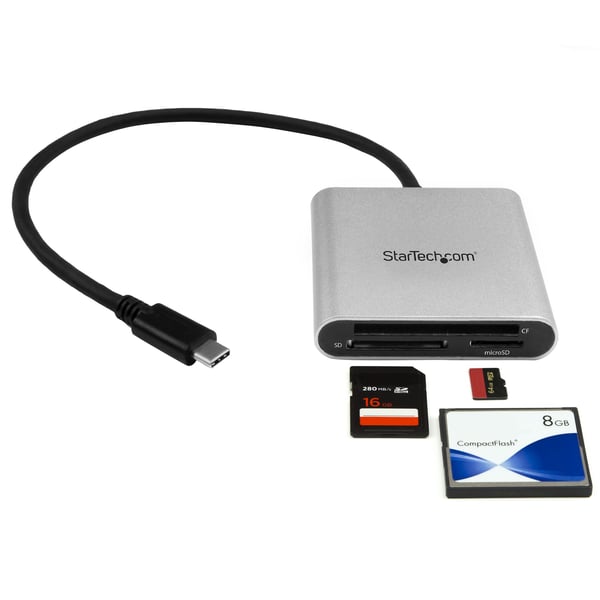 StarTech.com USB 3.0 multi-flashminneskortläsare/skrivare med USB-C - SD, microSD, CompactFlash