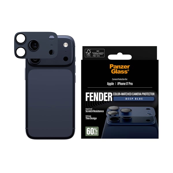 PanzerGlass ® Fender Camera Protector Deep Blue iPhone 17 Pro Genomskinligt skärmskydd Apple 1 styck