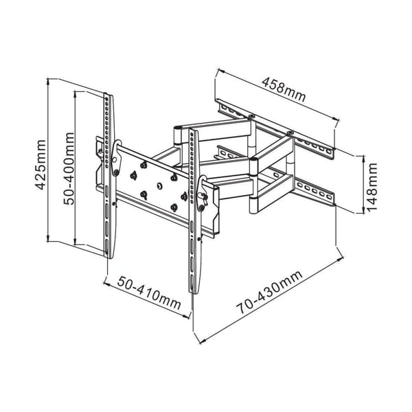 Techly ICA-PLB 147M tv-fäste 139,7 cm (55") Svart