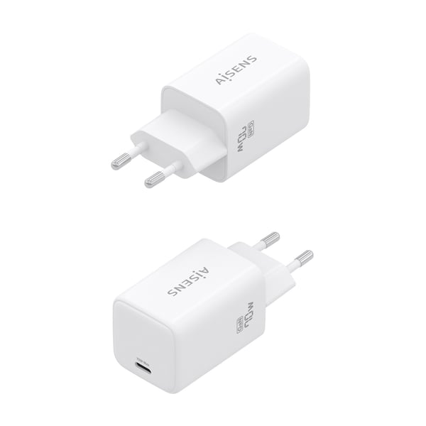AISENS ASCH-70W1P088-W oplader til mobil enhed Mobiltelefon, Smartphone, Digitalt kamera, Universel, Tablet, MP3, MP4, Bærbar spillekonsol Hvid Vekselstrøm Hurtig opladning Indendørs