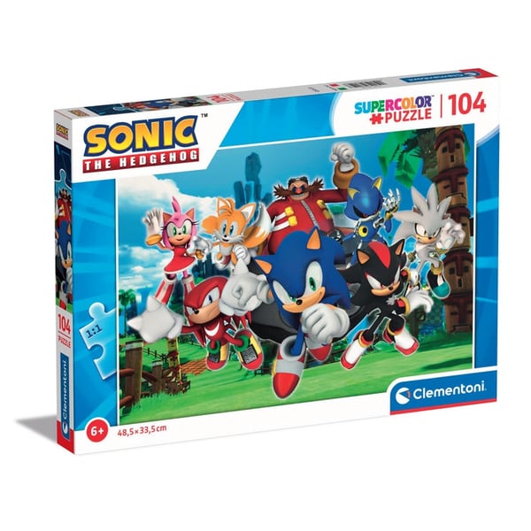 Clementoni Supercolor Sonic the hedgehog Puslespil 104 stk Tegnefilm