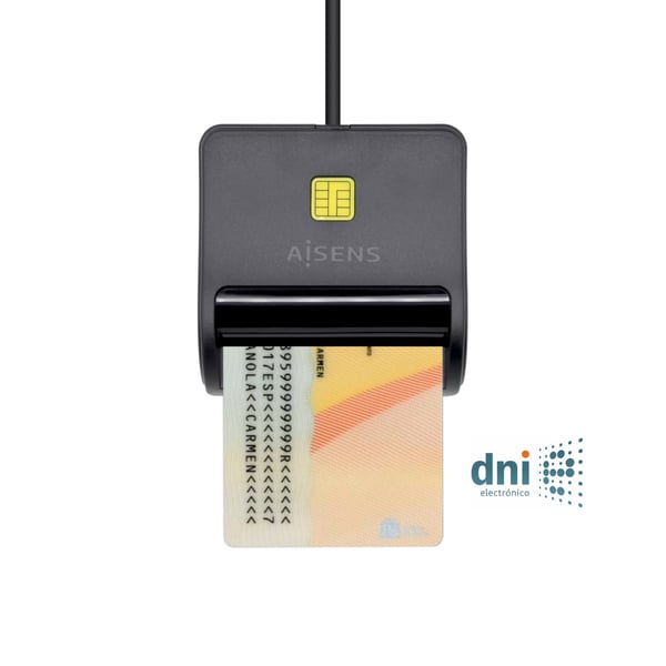 AISENS ASCR-SN01-BK läsare för inpasseringskontroll USB-åtkomstkontrolläsare Svart
