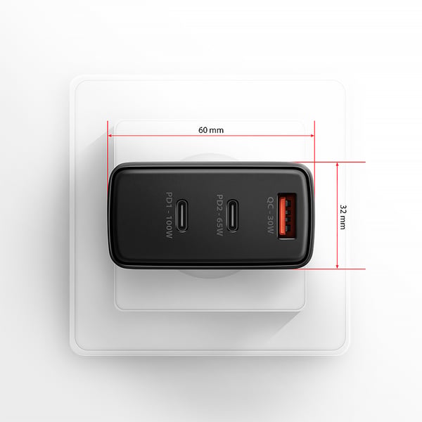 Axagon ACU-DPQ100 oplader til mobil enhed Mobil computer, Mobiltelefon, Netbook, Laptop, Smartphone, SmartWatch, Tablet, Universel Sort Vekselstrøm Hurtig opladning Indendørs
