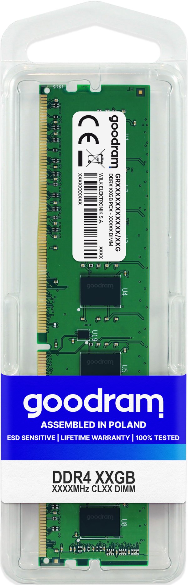 Goodram GR2666D464L19/16G hukommelsesmodul 16 GB 1 x 16 GB DDR4 288-pin DIMM