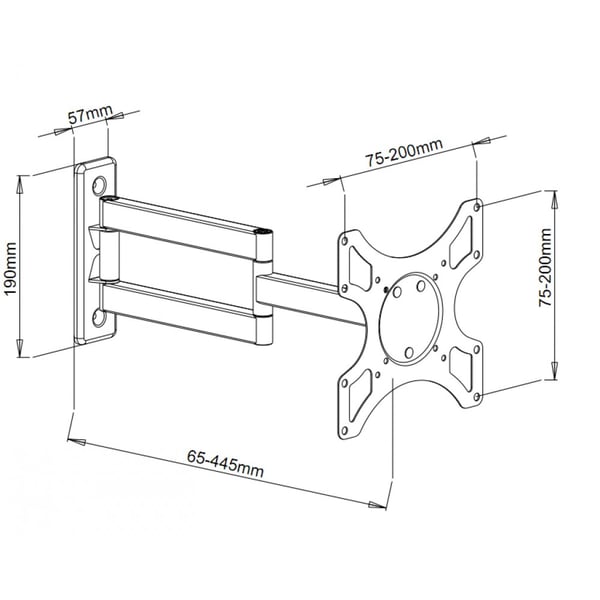 Techly ICA-LCD 2903BICOL TV-kiinnike 94 cm (37") Valkoinen, Musta