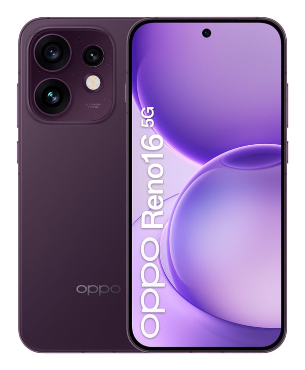 OPPO Reno16 5G 16,1 cm (6.32") Dual SIM Android 16.0 USB Type-C 8 GB 512 GB 6000 mAh Lilla OPPO Reno16 5G 16,1 cm (6.32") Dual SIM Android 16.0 USB Type-C 8 GB 512 GB 6000 mAh Lilla