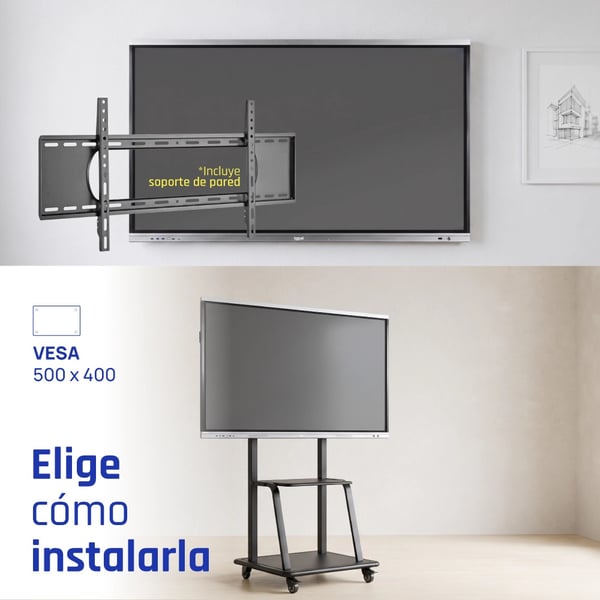 iggual Orchid 65" Interaktiv plattskärm 165,1 cm (65") LED Wi-Fi 400 cd/m² 4K Ultra HD Svart Pekskärm Inbyggd processor Android
