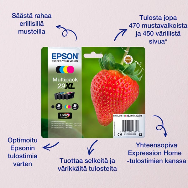 Epson 29 Muste Mansikka Yksittäinen, Vakio, syaani