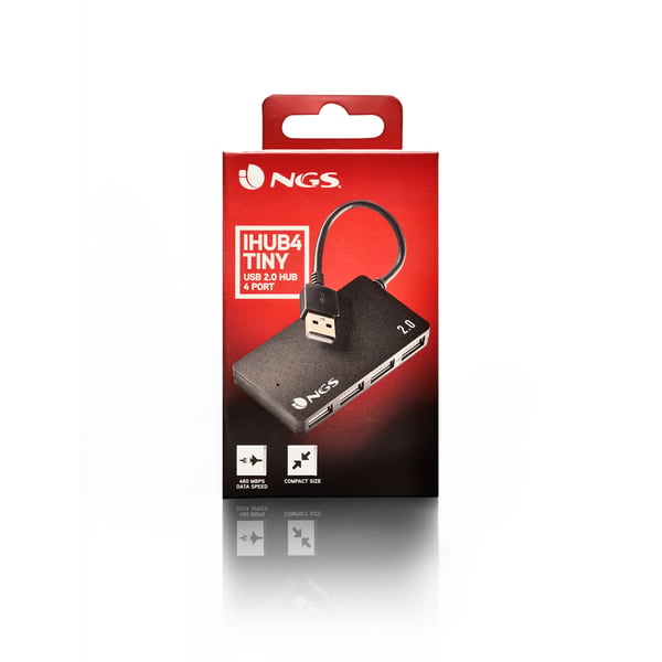 NGS IHUB4 TINY USB 2.0 480 Mbit/s Svart