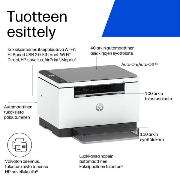 HP LaserJet M248dw Multifunction Mustavalkoinen Tulostin