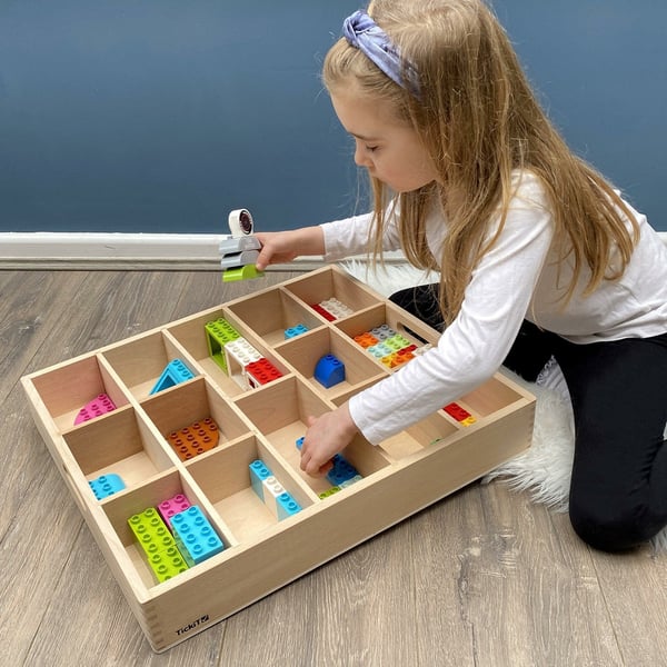 Tickit Wooden Sorting Tray - 14 Way