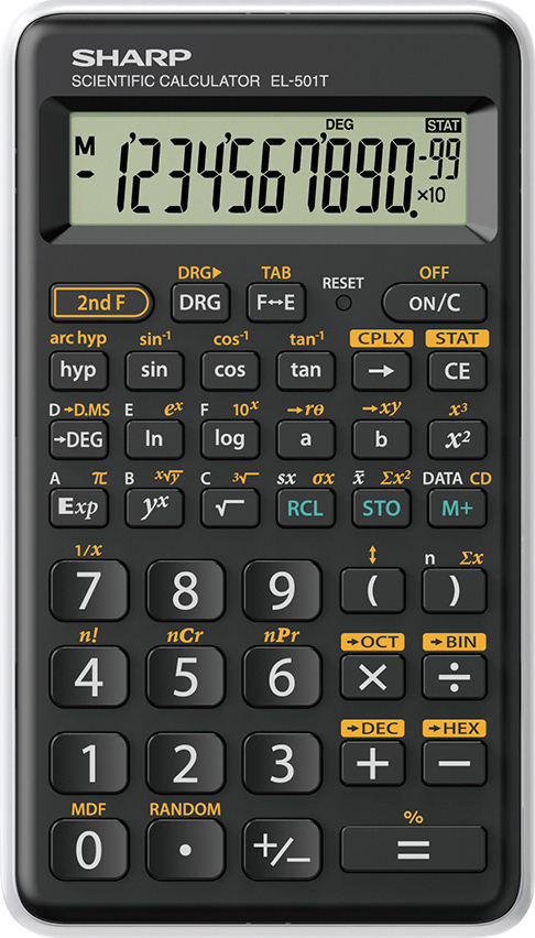 Sharp EL-501T laskin Tasku Funktiolaskin Musta, Valkoinen