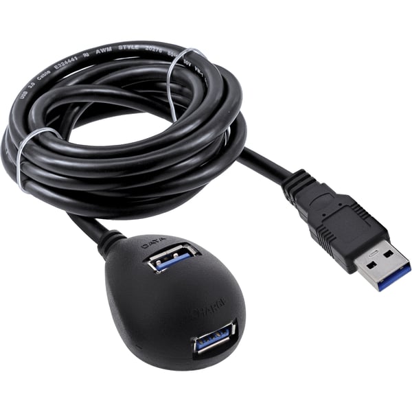 InLine 35653 USB-kabel USB 3.2 Gen 1 (3.1 Gen 1) 3 m USB A 2 x USB A 5 Gbit/sek. Sort