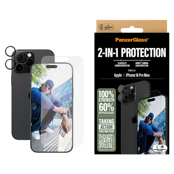 PanzerGlass ® 2-i-1 Pakke iPhone 16 Pro Max