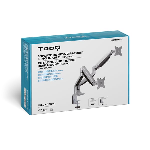TooQ DB3132TNR-S fäste och ställ till bildskärm 81,3 cm (32") Bord Silver