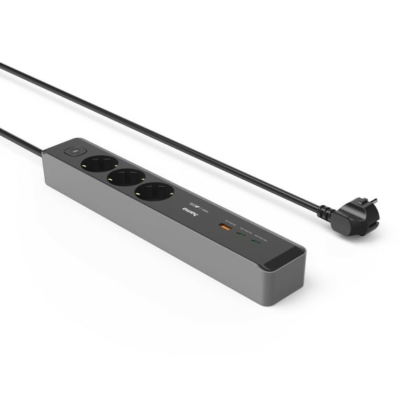 Hama 00223192 stikdåse 1,4 m 3 AC stikkontakt(er) Indendørs Sort, Grå
