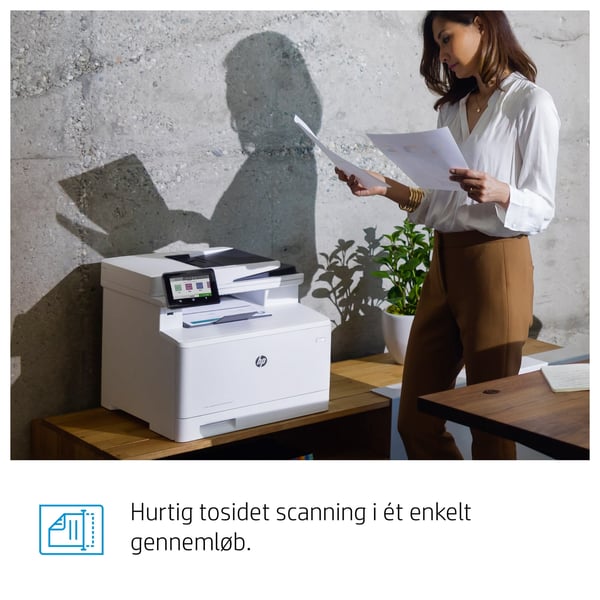 HP Color LaserJet Pro MFP M479fdw, Farve, Printer til Udskriv, kopiér, scan, fax, og send e-mail, Scan til e-mail/PDF; Tosidet udskrivning; 50-arks ukrøllet ADF