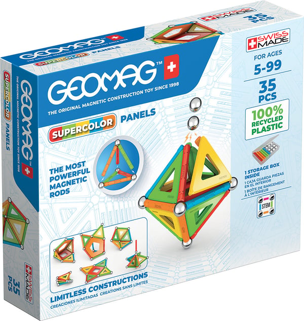 Geomag SuperColor Panels Recycled Neodymmagnetleksak Geomag SuperColor Panels Recycled Neodymmagnetleksak