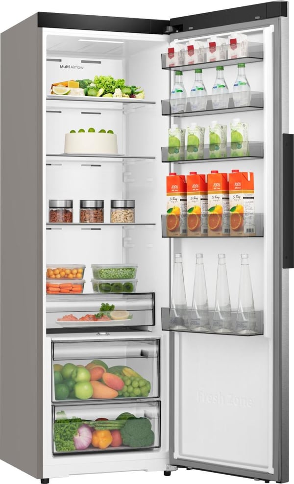 Hisense Løft dit køkken med det slanke inox køleskab. Med avanceret MultiAirFlow, Fresh Zone og Wi Fi forbindelse holder den dine madvarer friske længere. Ideel til moderne hjem!