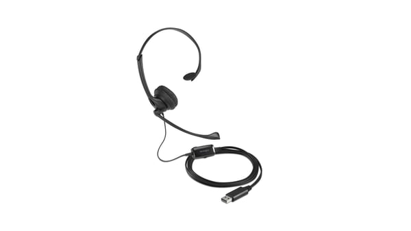 Kensington USB Mono -hovedtelefon med mikrofon og lydstyrkekontrol