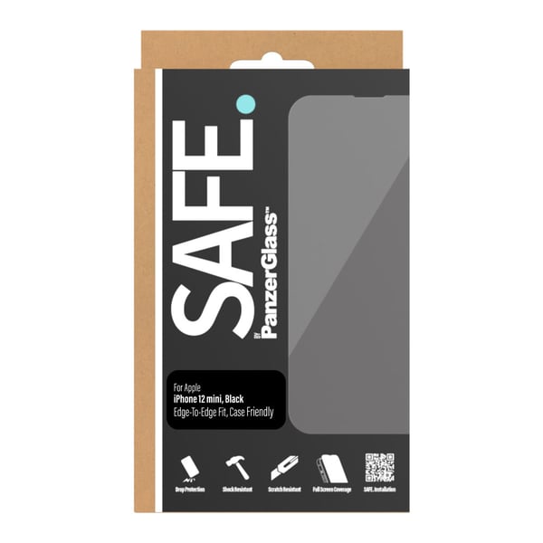 PanzerGlass SAFE. by ® Screen Protector iPhone 12 Mini | Edge-to-Edge Genomskinligt skärmskydd Apple 1 styck