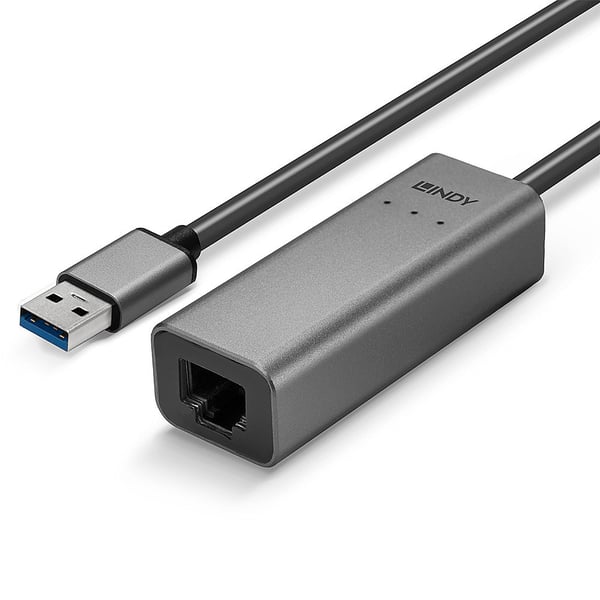 Lindy 43313 kabelomvandlare (hane/hona) USB-A RJ-45 Silver