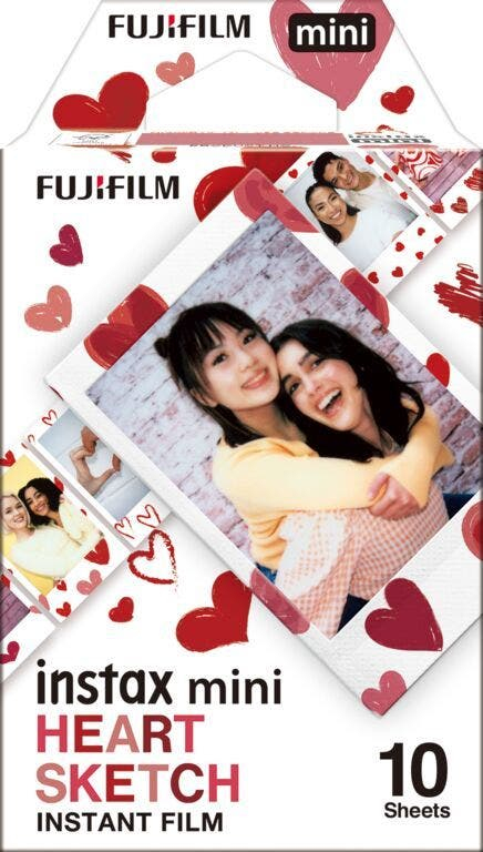 Fujifilm instax MINI Heart Sketch polaroidfilm 10 styck 54 x 86 mm