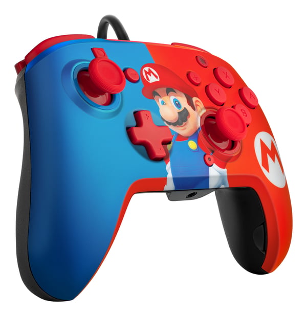 PDP REMATCH: Power Pose Mario Blå, Rød USB Gamepad Analog/digital Nintendo Switch, Nintendo Switch OLED