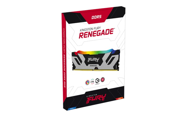 Kingston Technology FURY 96 Gt 6400 MT/s DDR5 CL32 DIMM (2 kpl:n pakkaus) Renegade RGB XMP