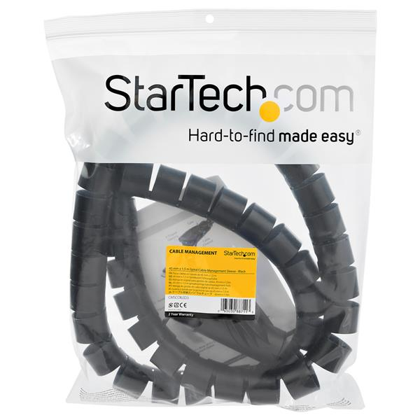 StarTech.com CMSCOILED3 kabelorganisator Kabelmuffe Sort 1 stk