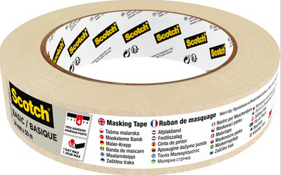 3M Scotch Abdeckband - Basic Almindelig maskeringstape Velegnet til indendørsbrug Beige